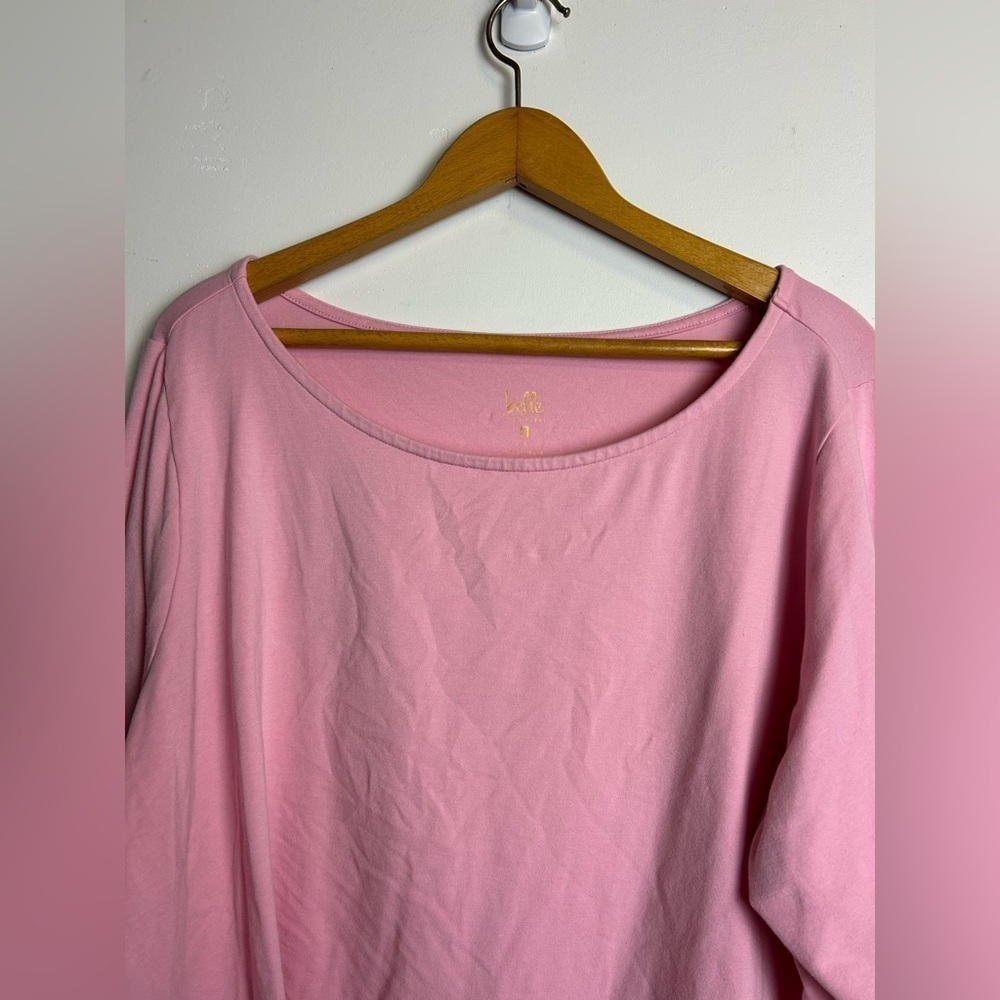 Belle Kim Gravel Top Blouse 2X Egyptian Pima Cotton Pink Lightweight Comfortable - Picture 4 of 11